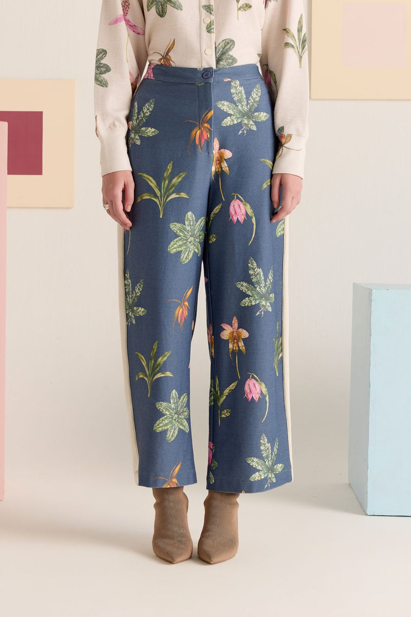 Navy Wide-Leg Palazzo Pants