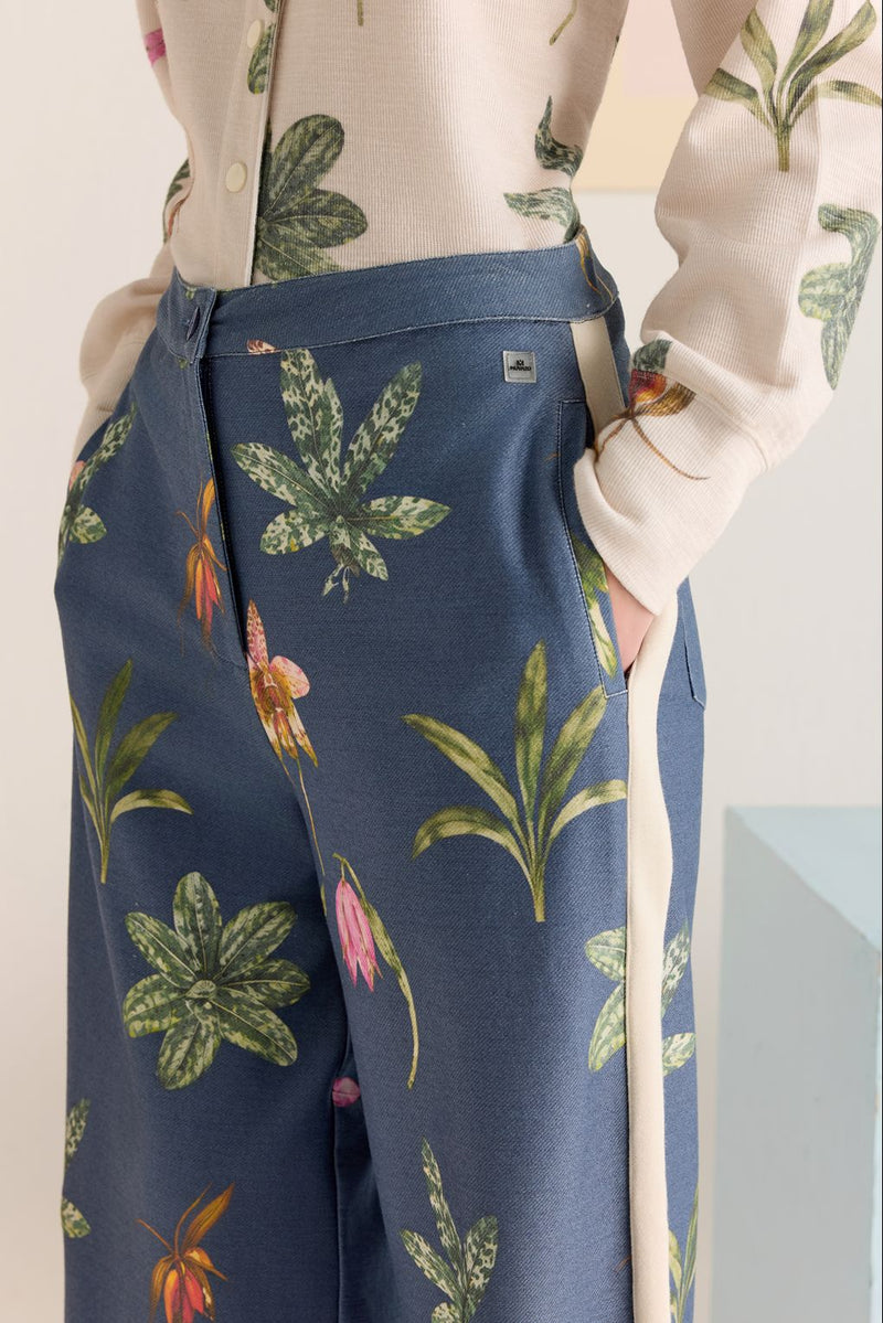 Navy Wide-Leg Palazzo Pants
