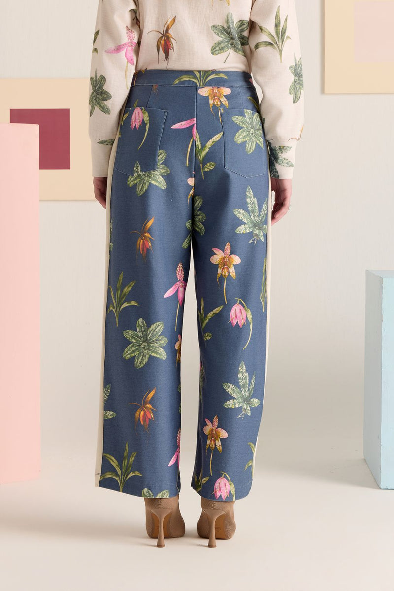 Navy Wide-Leg Palazzo Pants