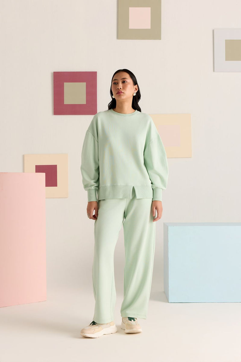 Mint Balloon Sleeve Top