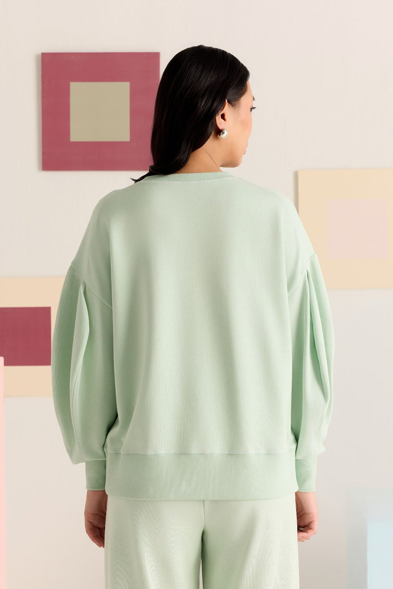 Mint Balloon Sleeve Top