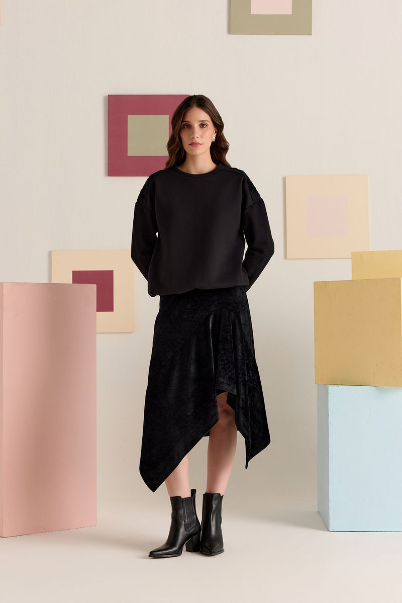 Shadow Cut Fleece Top