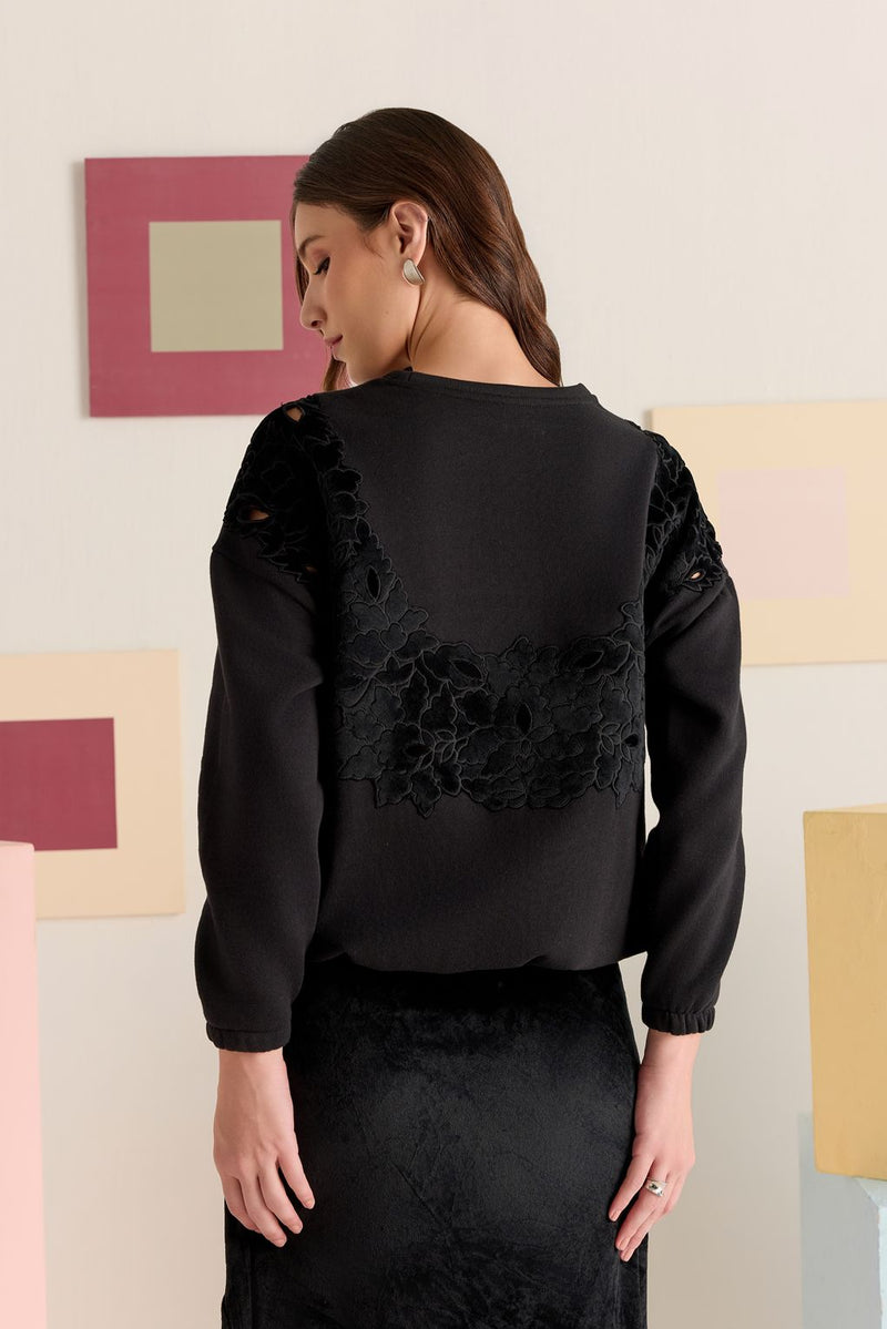 Shadow Cut Fleece Top