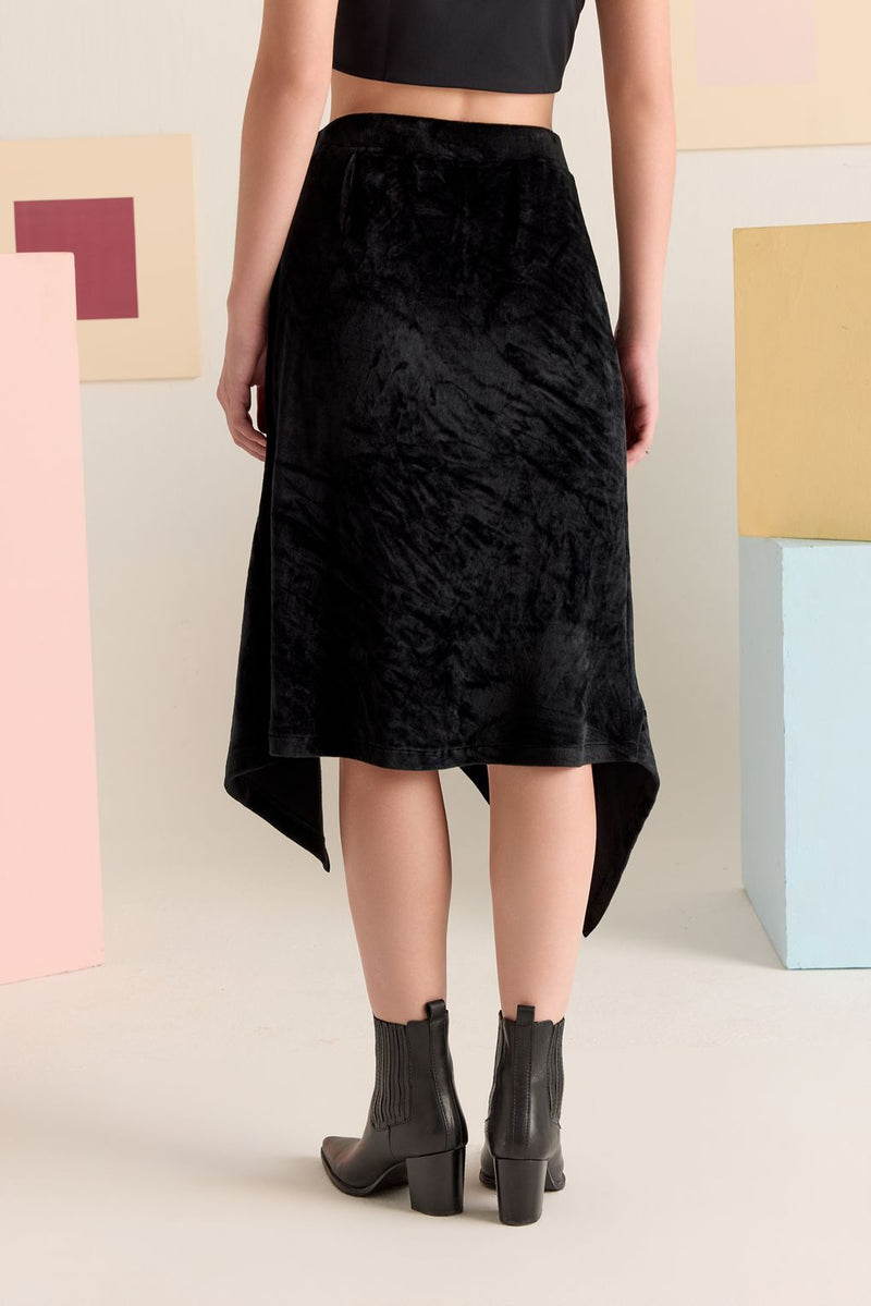 Shadow Cut Flare Skirt