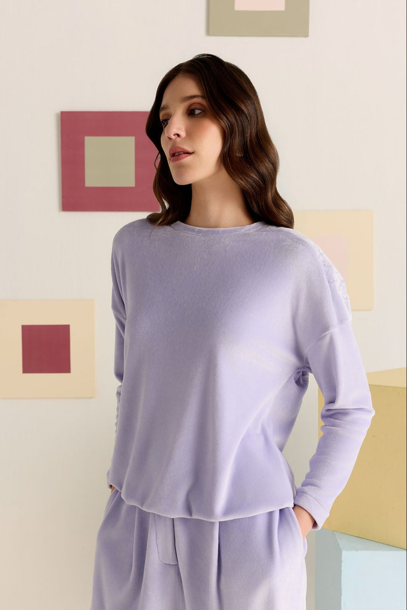 Lace Shadow Velour Top