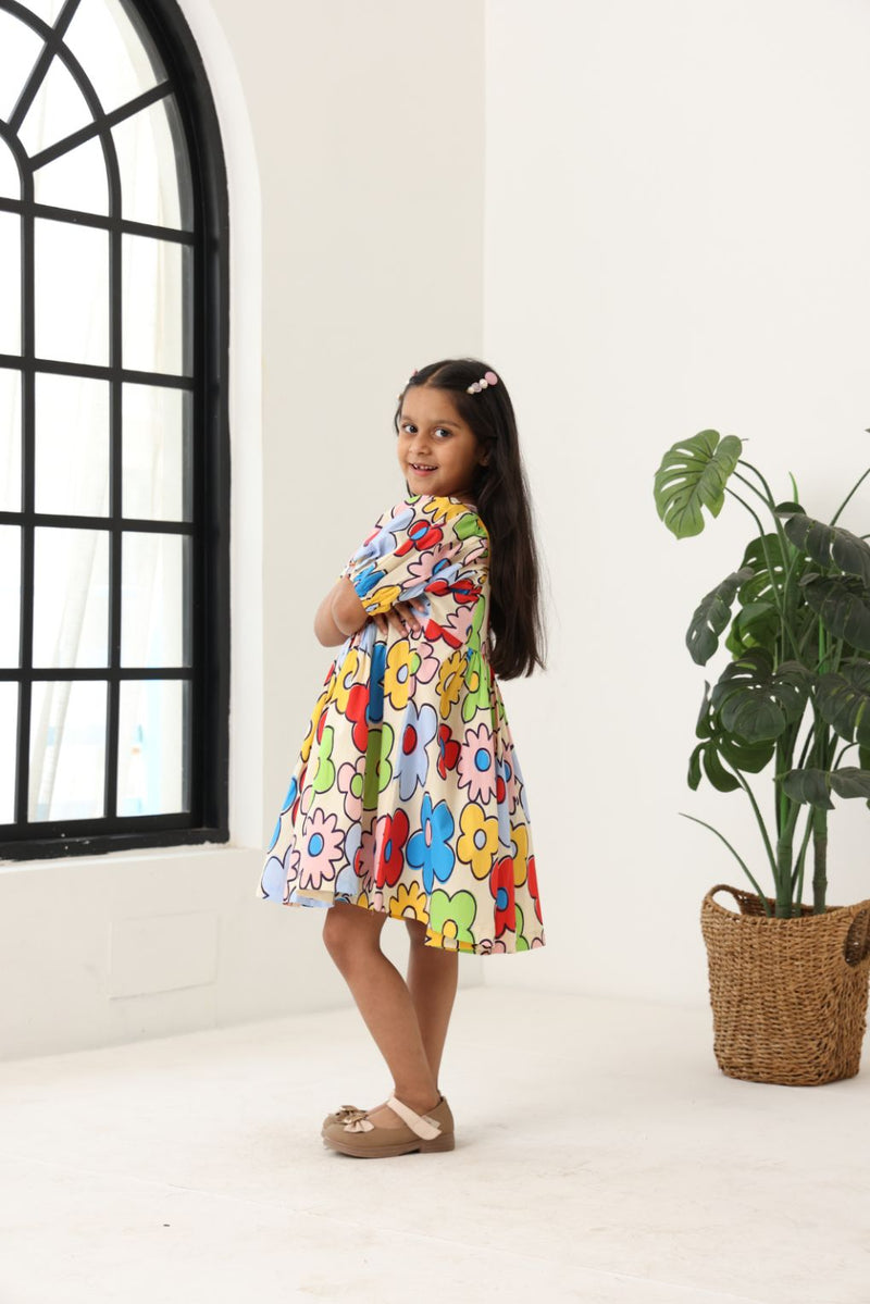 Spunkies Girls' Floral A-Line Dress