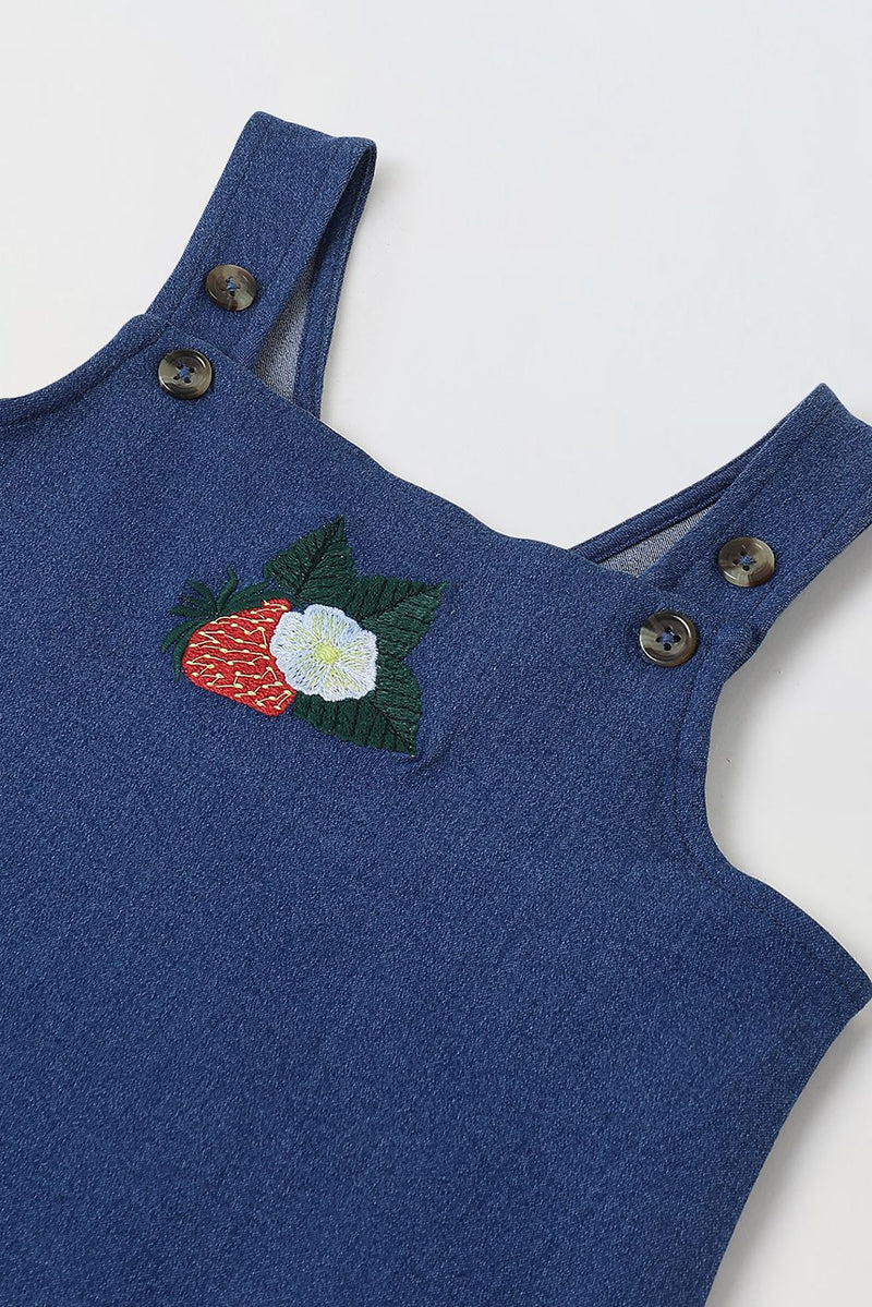Spunkies Girls Sleeveless Denim Dress With Frill Hem