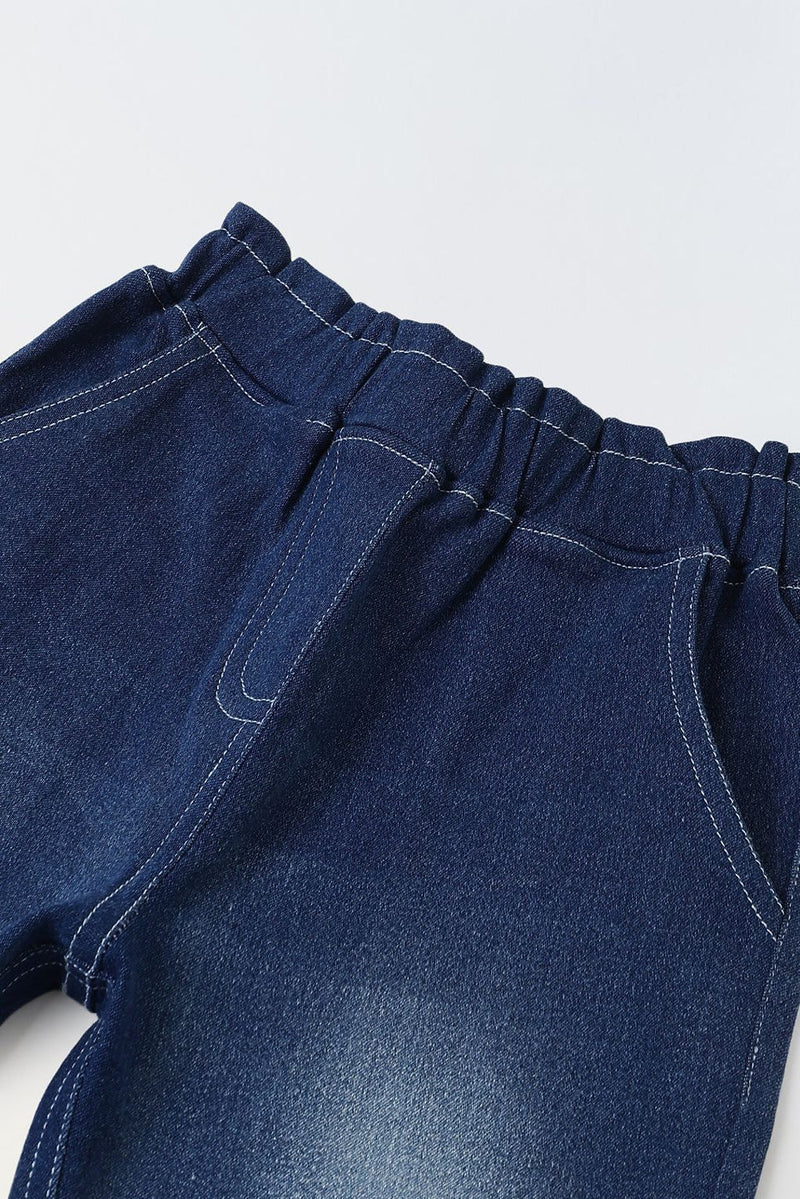 Spunkies Blue Embroidered Denim Pants