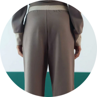 Warm Dune Contrasted Ribbed Pants