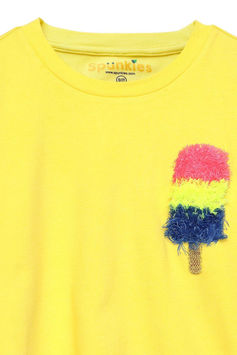 Everyday IceCream Yellow Embroidered Top