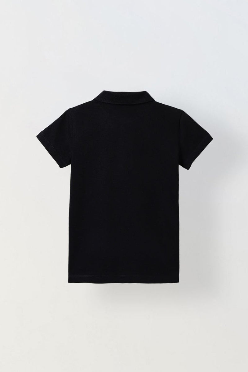 Spunkies Black Short Sleeves Polo Tshirt