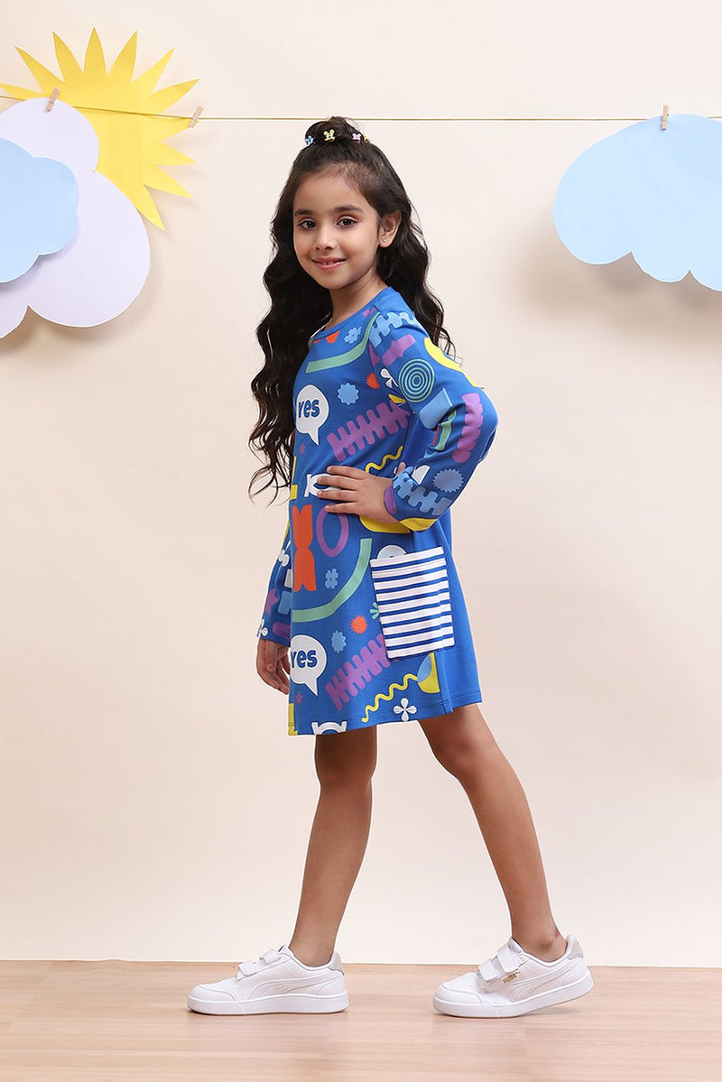 Blue AOP Play Dress