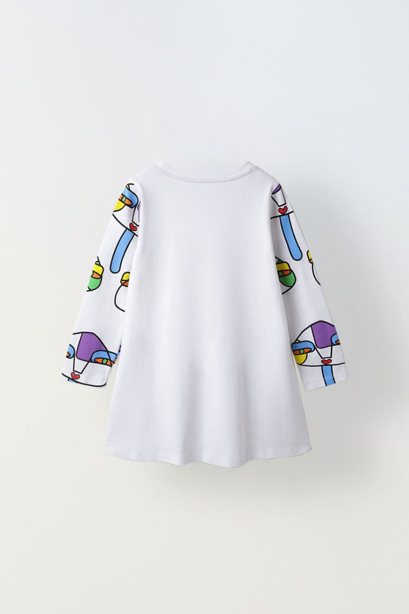 White Printed Play Dress