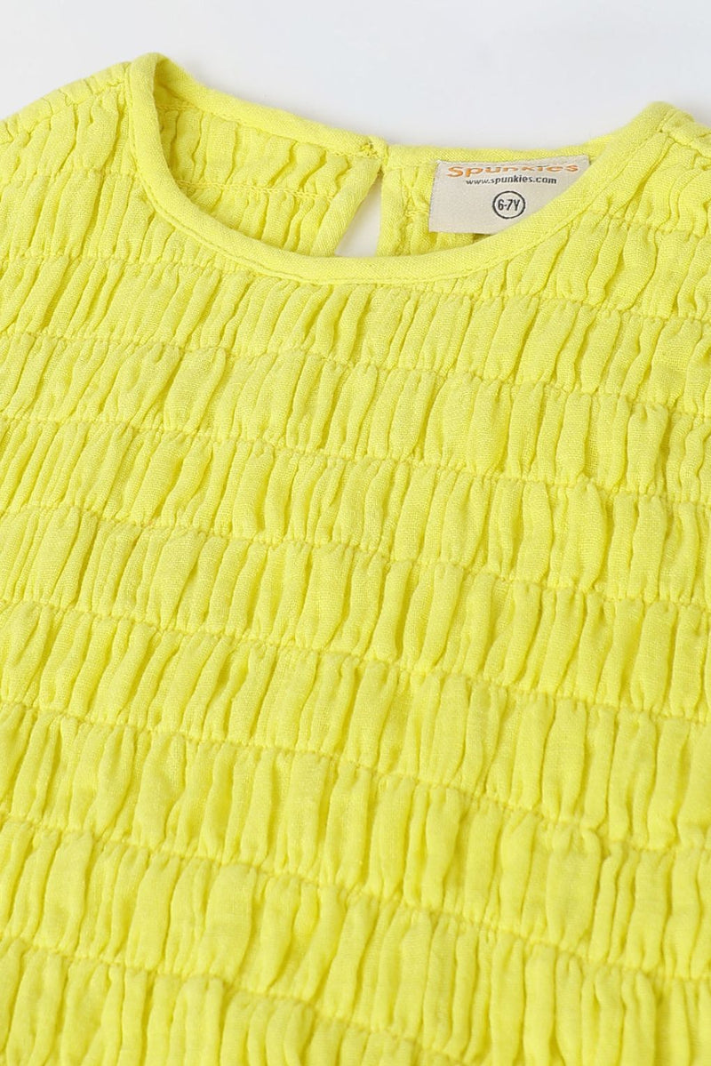 Yellow Gauze Wide Leg Co-ord Set
