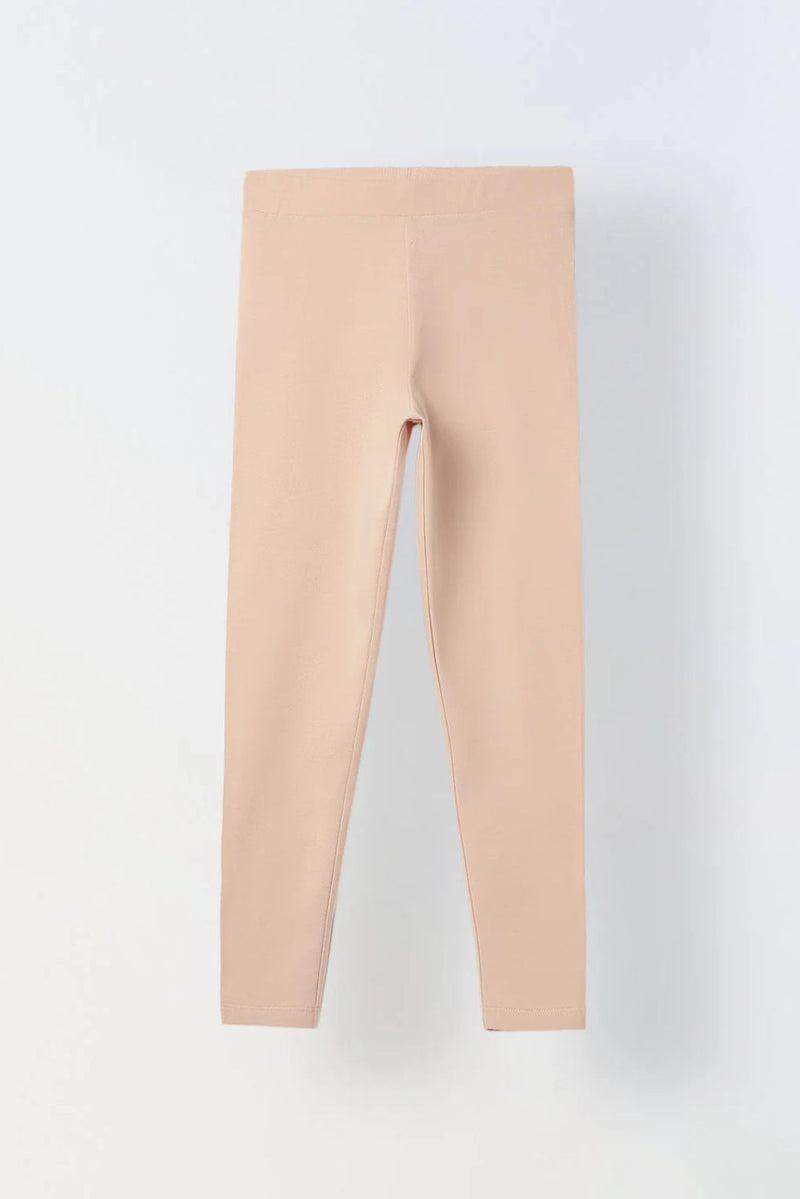 Rose Cotton Lycra Leggings For Girls