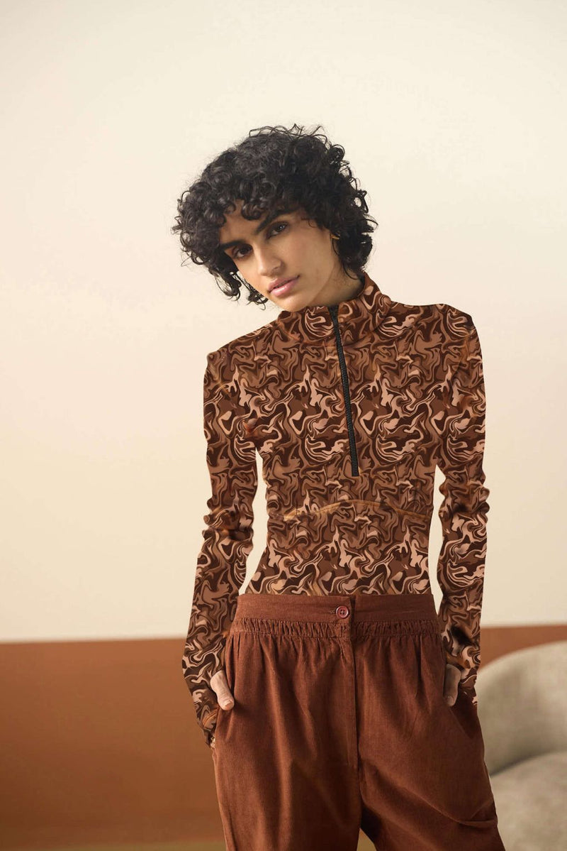 Mocha Wave Bodysuit