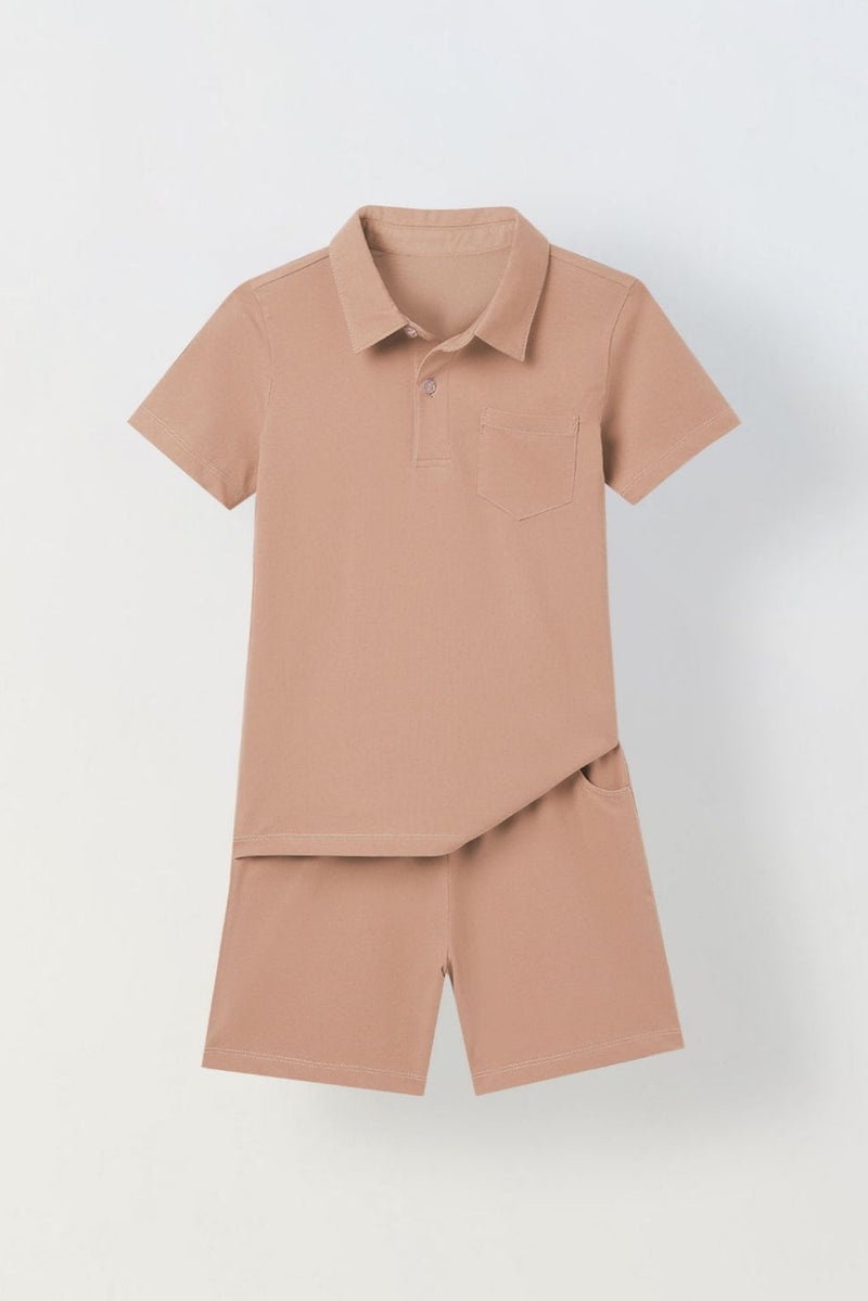 Spunkies Boys Polo Everyday Play Sets- Sand