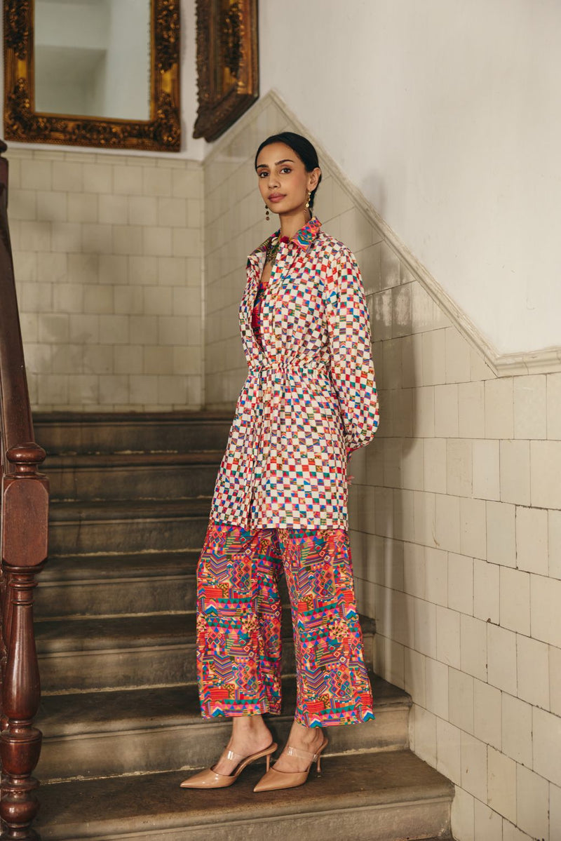 Kaleido Grid Collar Co-ord Set