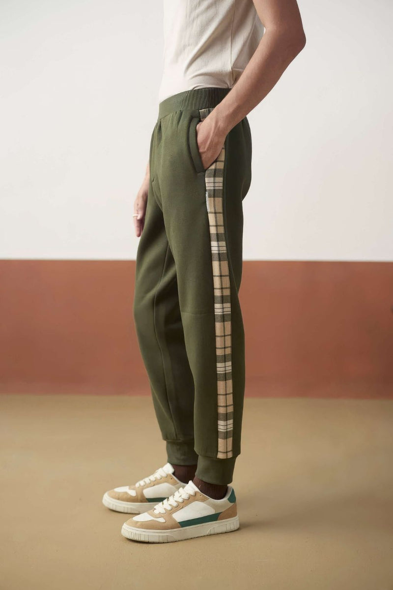 Olive Plaid Fusion Jogger