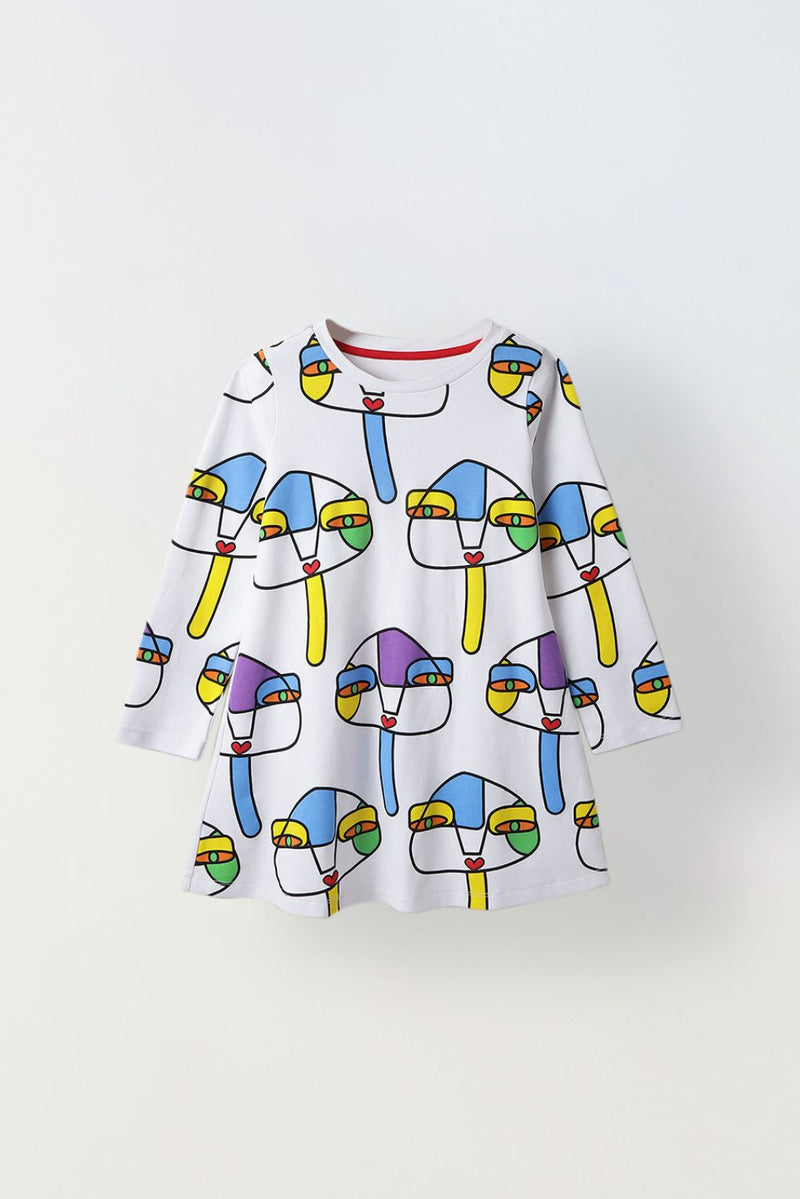 White Printed Play Dress