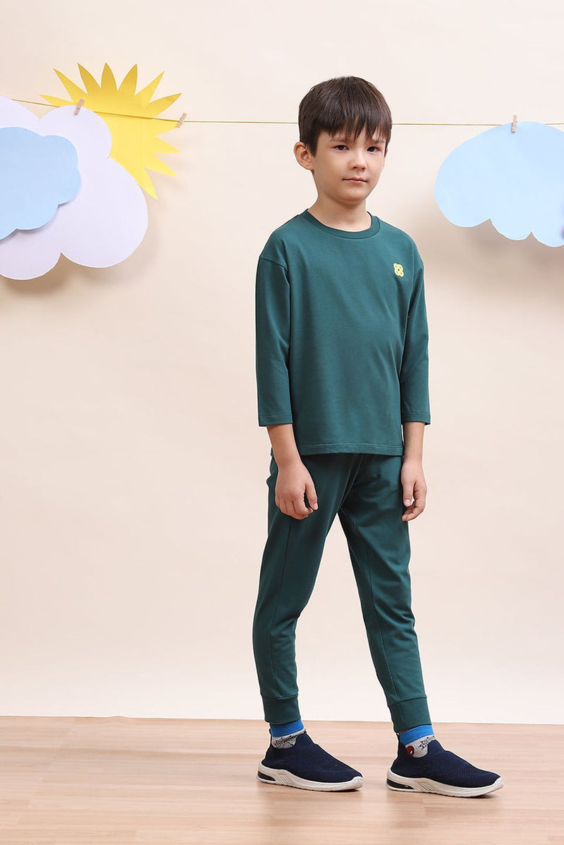 Spunkies Unisex Olive Co-ord Set for Kids