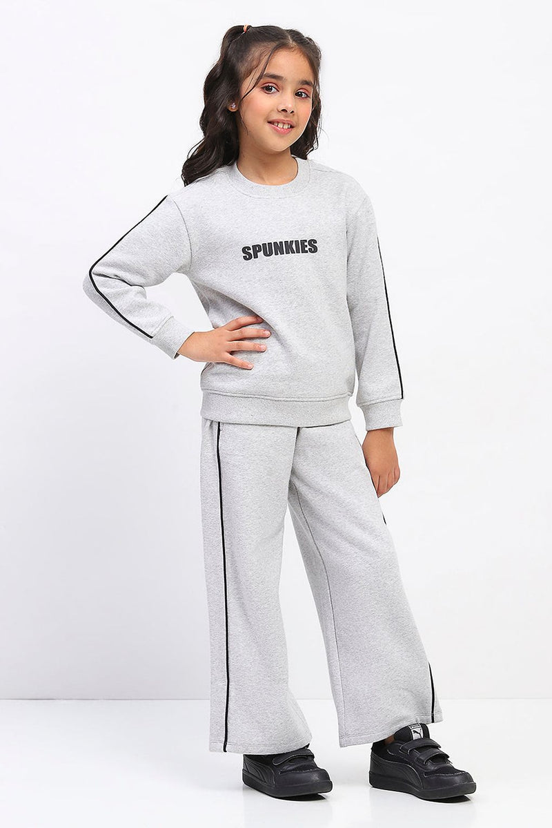 Spunkies Girls Grey Long Sleeve Sweatshirt Set