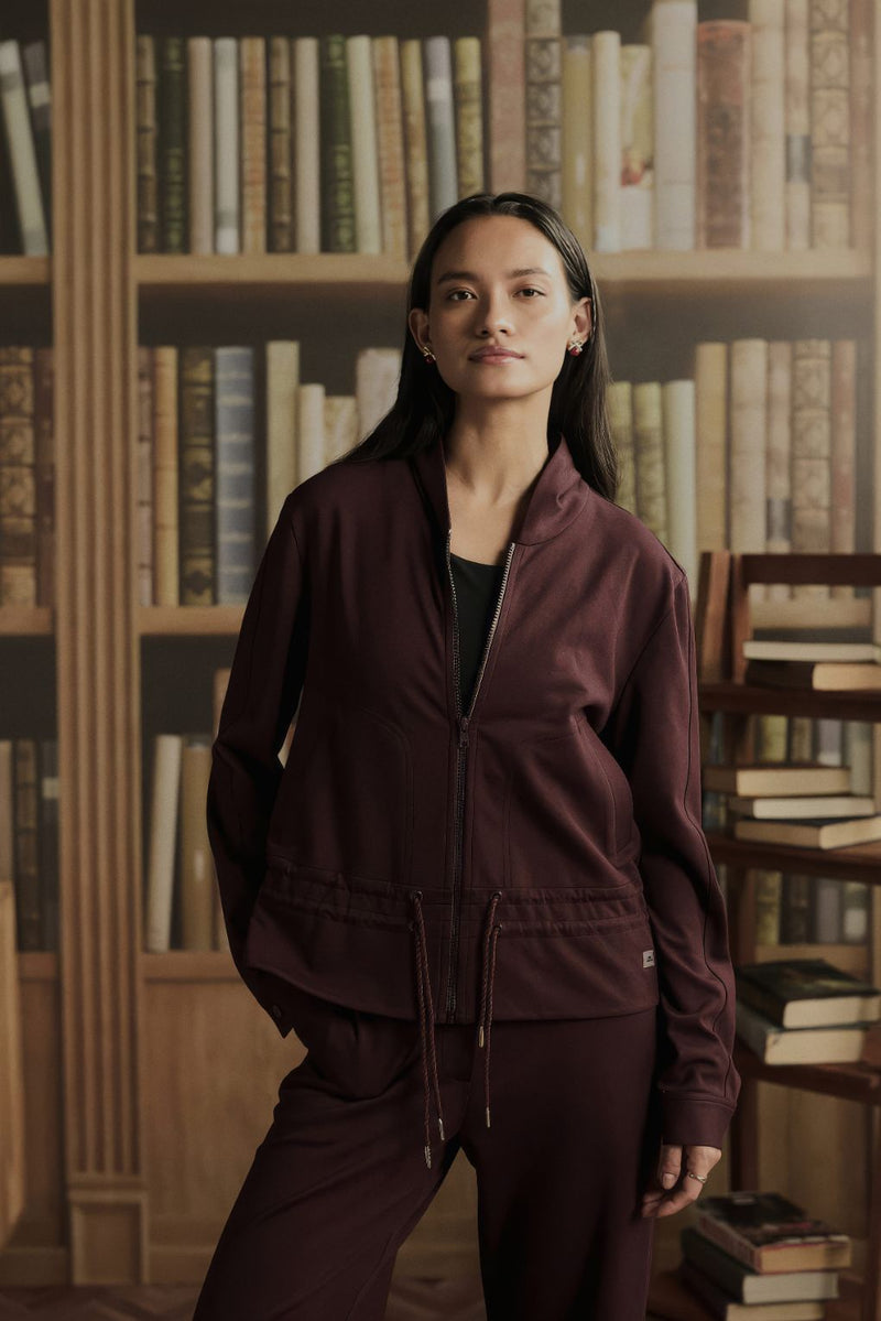 Wine Élan Zip'up Co-ord Set