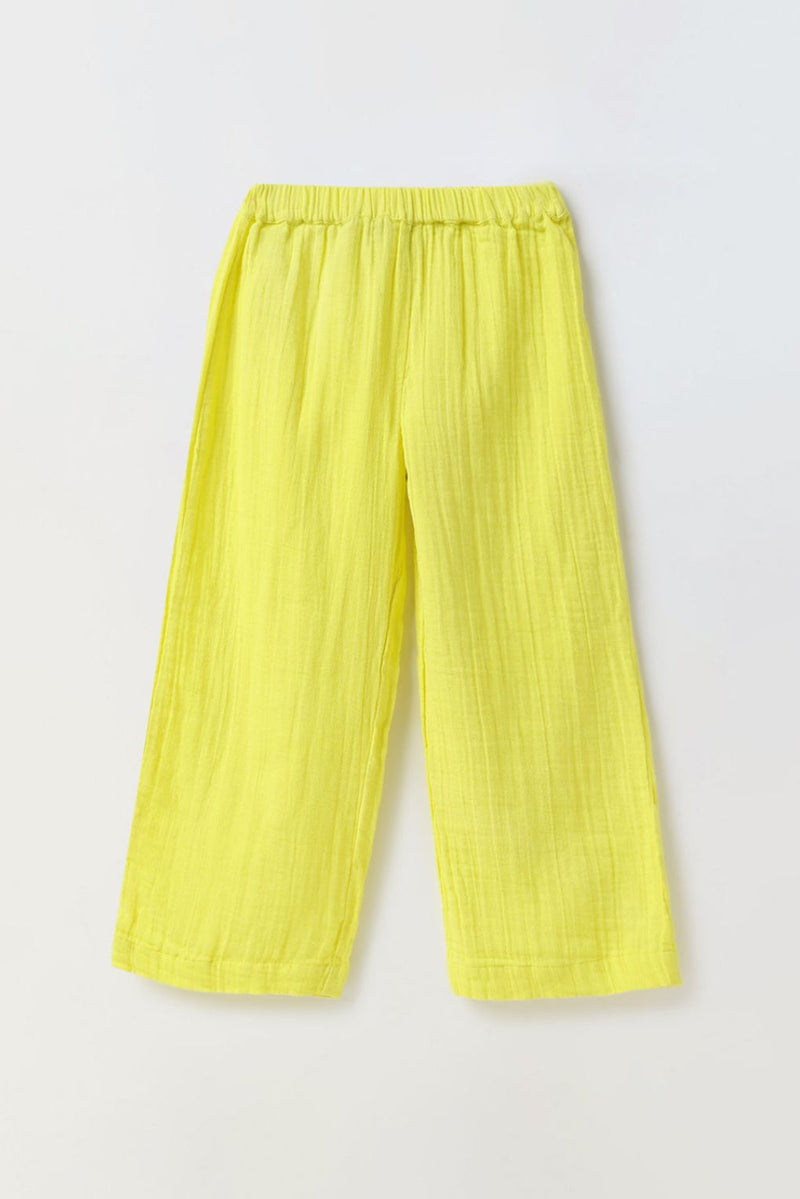 Yellow Gauze Wide Leg Co-ord Set