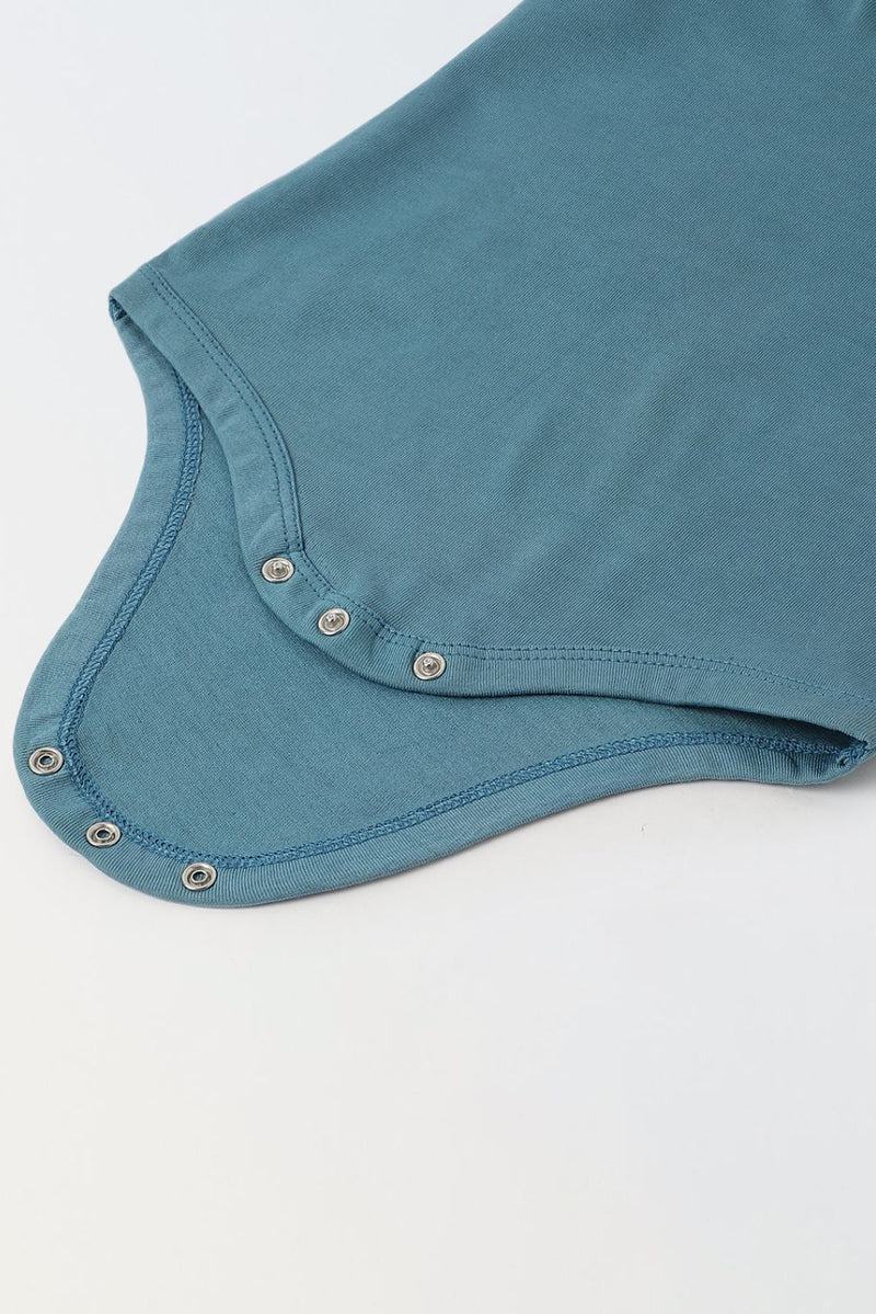 Blue Cotton Jersey Solid Romper for Infants