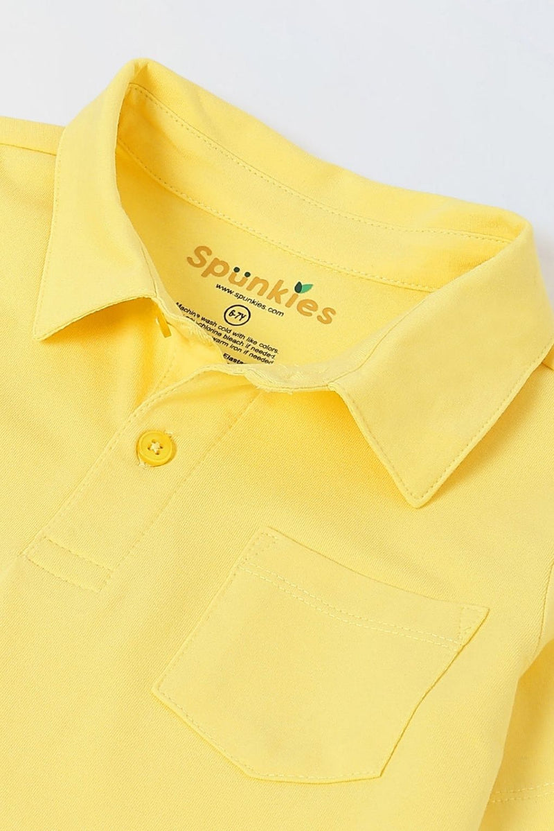 Spunkies Boys Polo Everyday Play Sets- Yellow