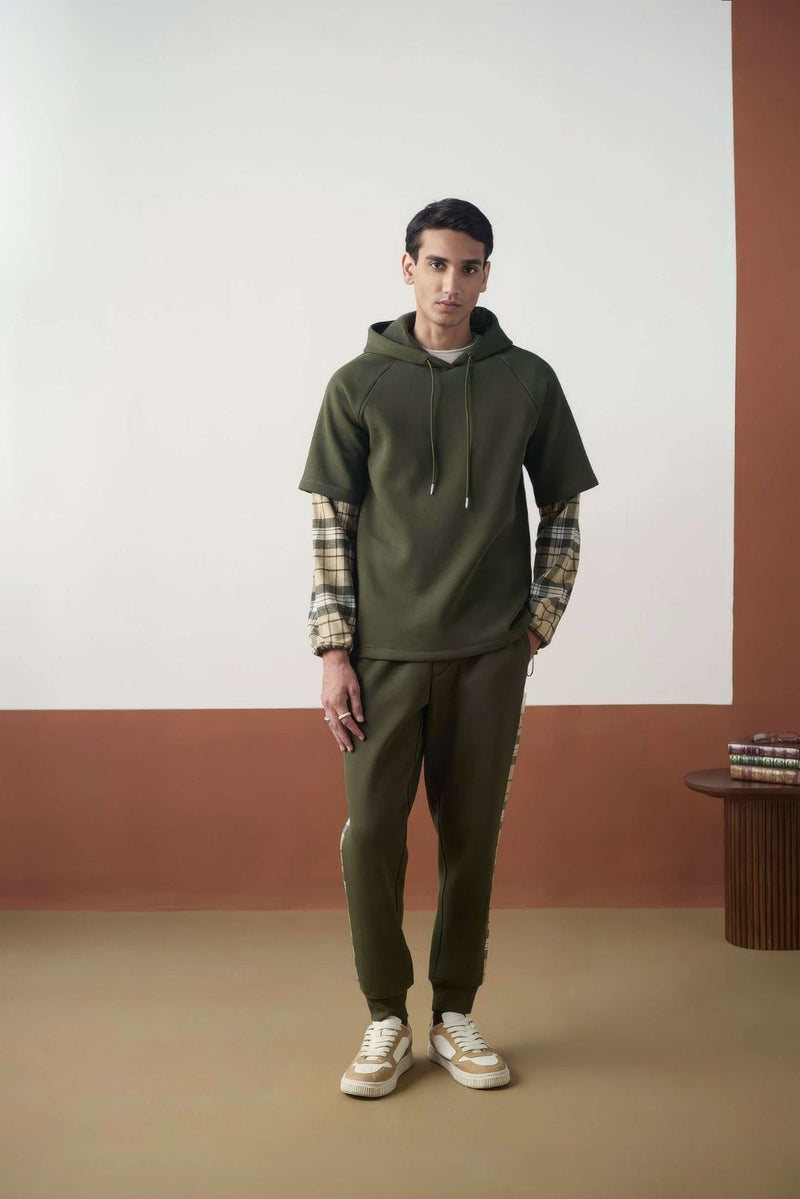 Olive Plaid Fusion Hoodie