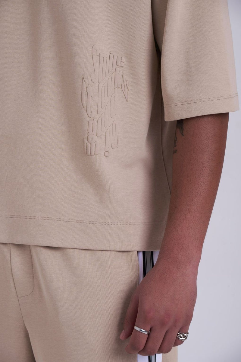 Linear Mock-Neck Tee