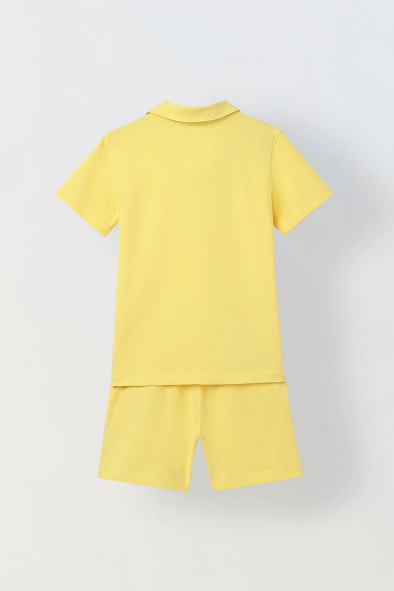 Spunkies Boys Polo Everyday Play Sets- Yellow