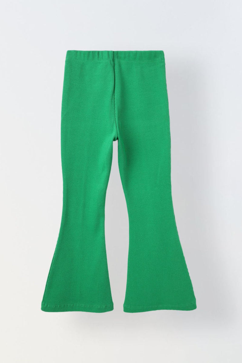 Spunkies Girls Green Cotton Ribbed Legging