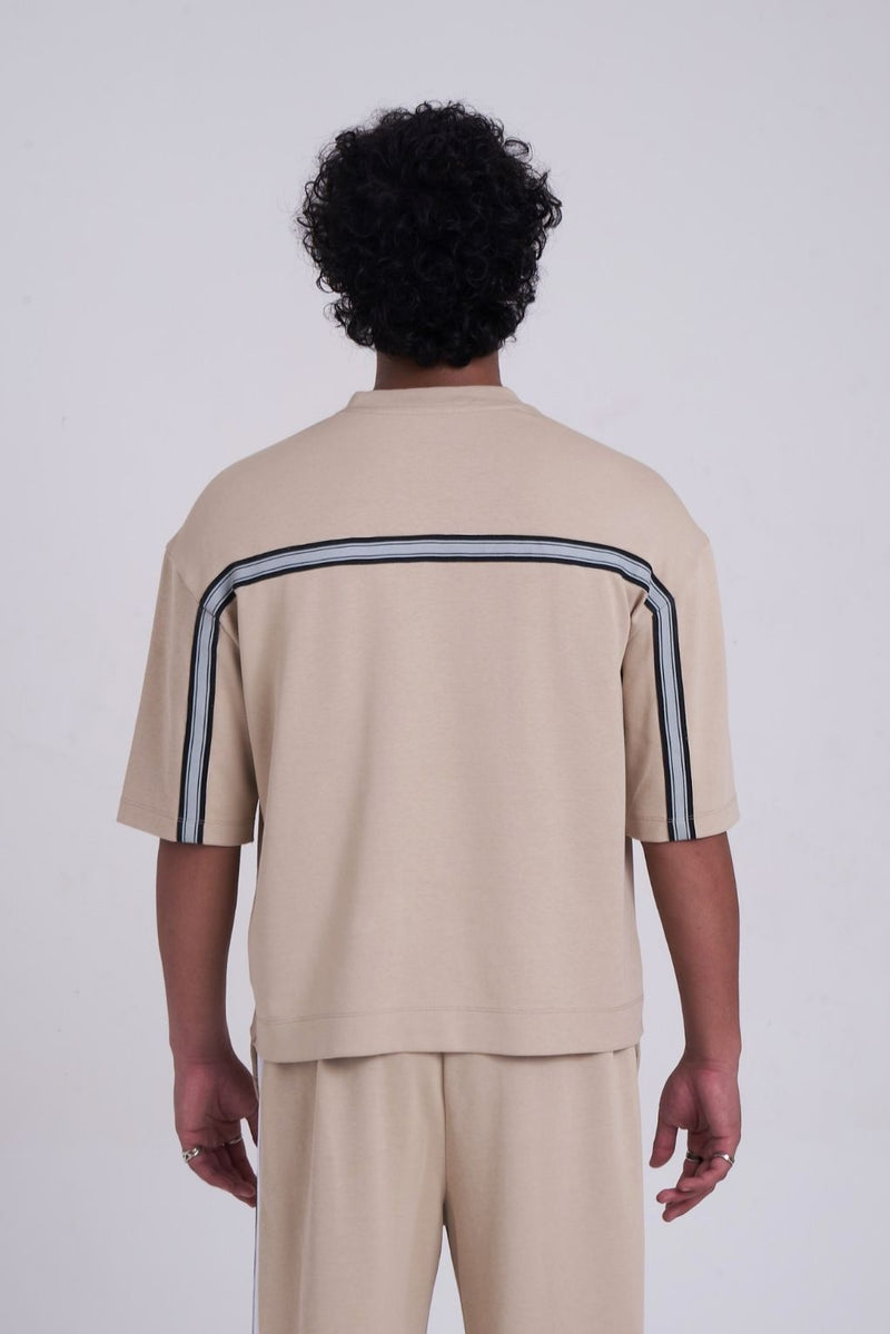 Linear Mock-Neck Tee