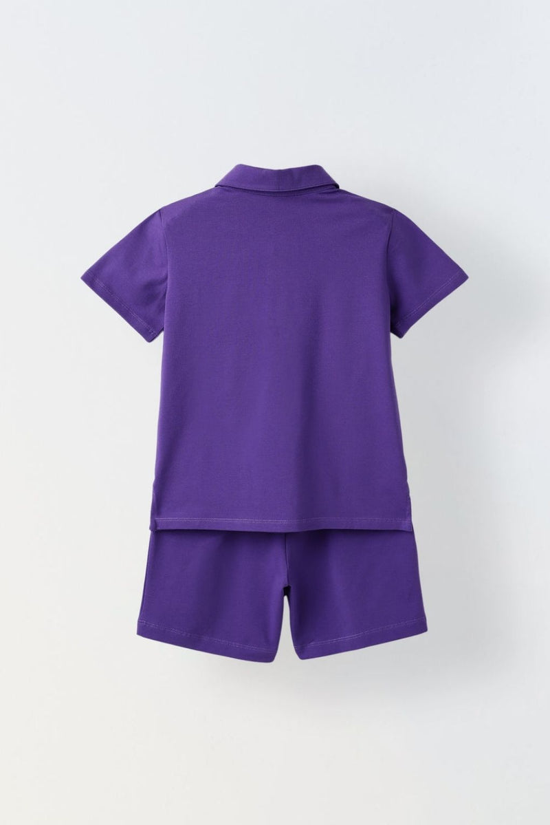 Spunkies Boys Polo Everyday Play Sets- Navy Blue