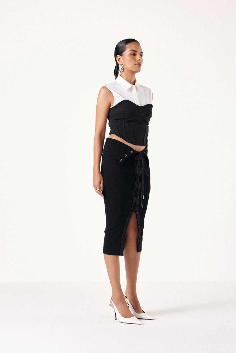Noir Lace-Up Duo Co-ord Set