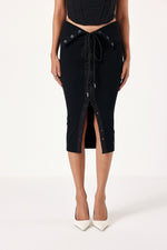 Noir Lace-Up Skirt