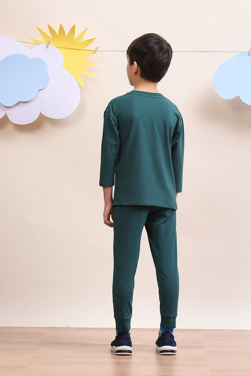 Spunkies Unisex Olive Co-ord Set for Kids