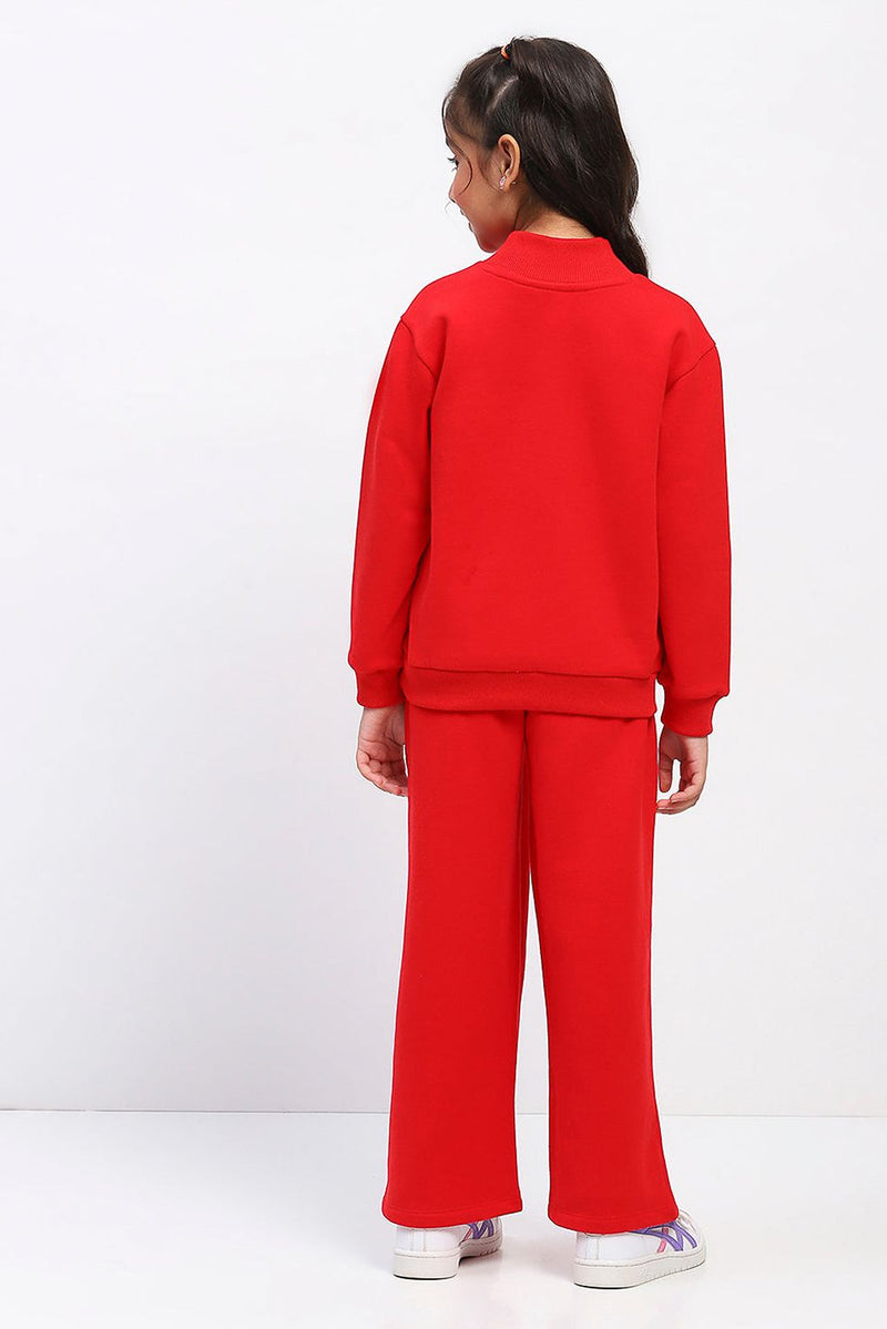 Spunkies Girls Red Long Sleeve Sweatshirt Set