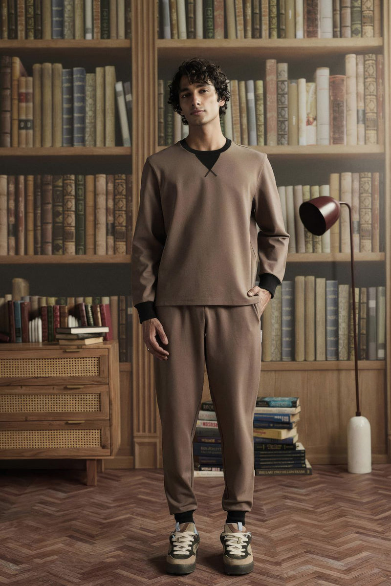 Two-Tone V-Crew Pullover