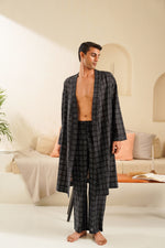 Noire Plaid Wrap Robe