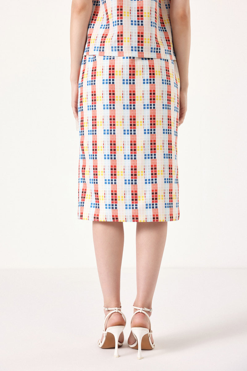 Game - Grid Linen Skirt