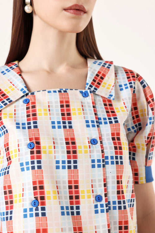 Game - Grid Linen Top