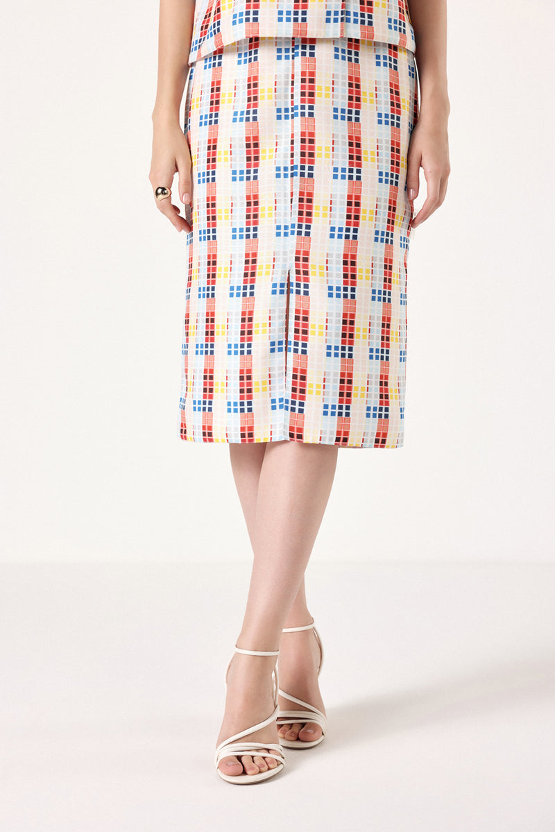 Game - Grid Linen Skirt