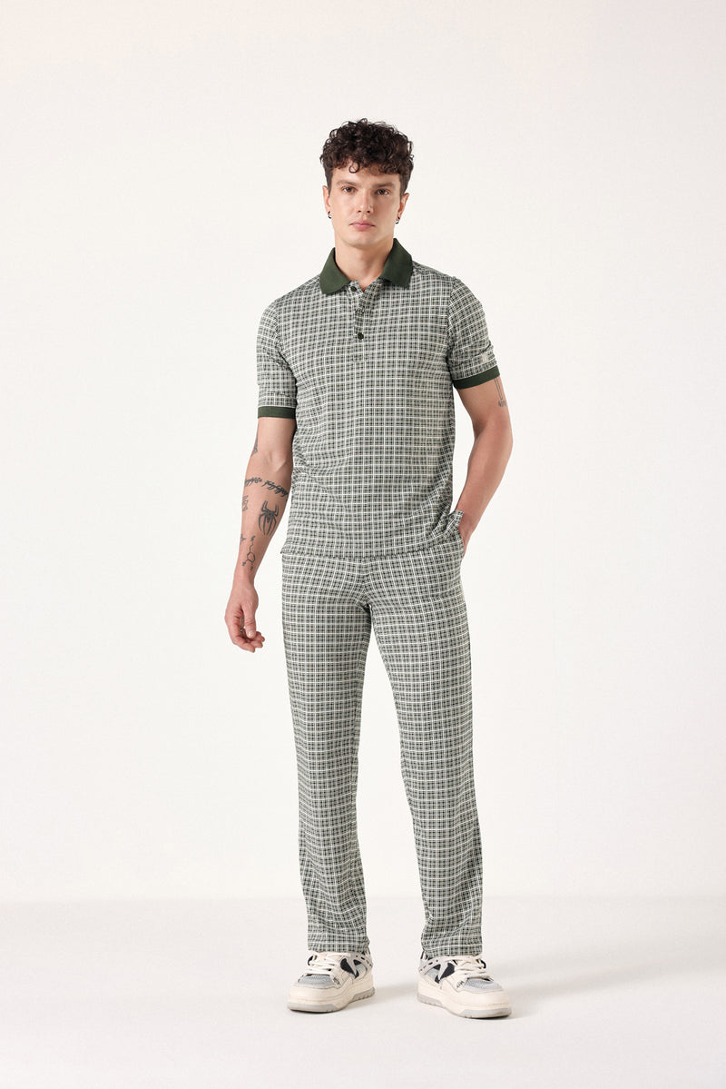 Jacq- Grid Knitted Polo T-shirt