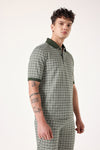 Jacq- Grid Knitted Polo T-shirt