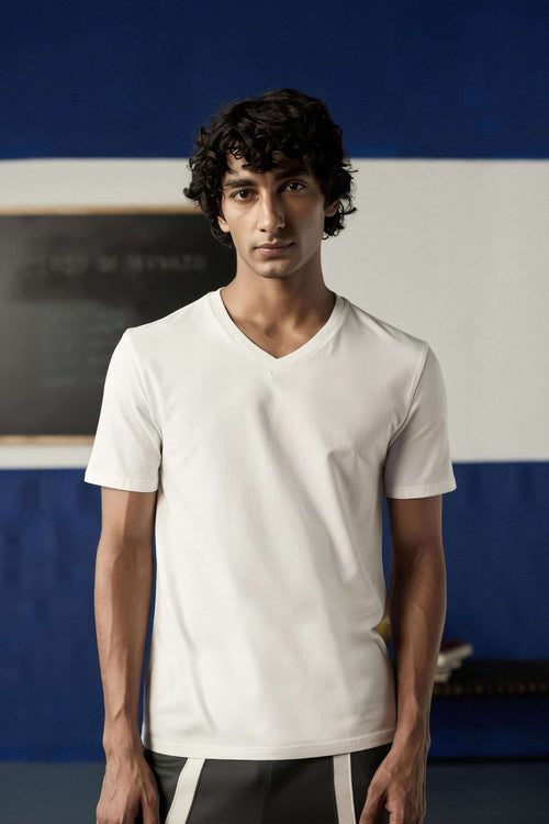 White V-Neck T-shirt