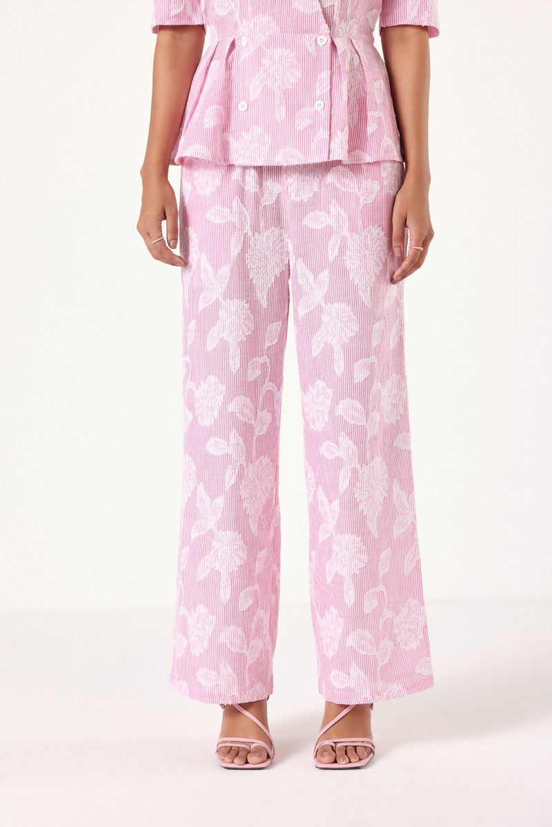 Floral Textured Pants