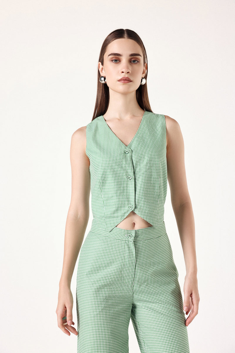 Tartan-Twist Vest